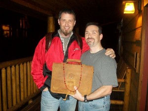 James Woosley with Dave Munson from Saddleback Leather